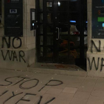 «Стоп Алиев»: послание из Стокгольма на фасаде посольства Азербайджана